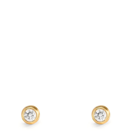 Fülbevaló 750/18 K sárga arany Gyémánt 0.10 ct, 2 Kövek, w-si Ø3.5 mm