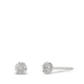 Fülbevaló 750/18 K fehér arany Gyémánt 0.112 ct, 14 Kövek, w-si Ø4 mm