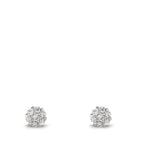 Fülbevaló 750/18 K fehér arany Gyémánt 0.112 ct, 14 Kövek, w-si Ø4 mm