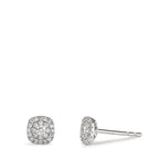 Fülbevaló 750/18 K fehér arany Gyémánt 0.18 ct, w-si Ø5 mm