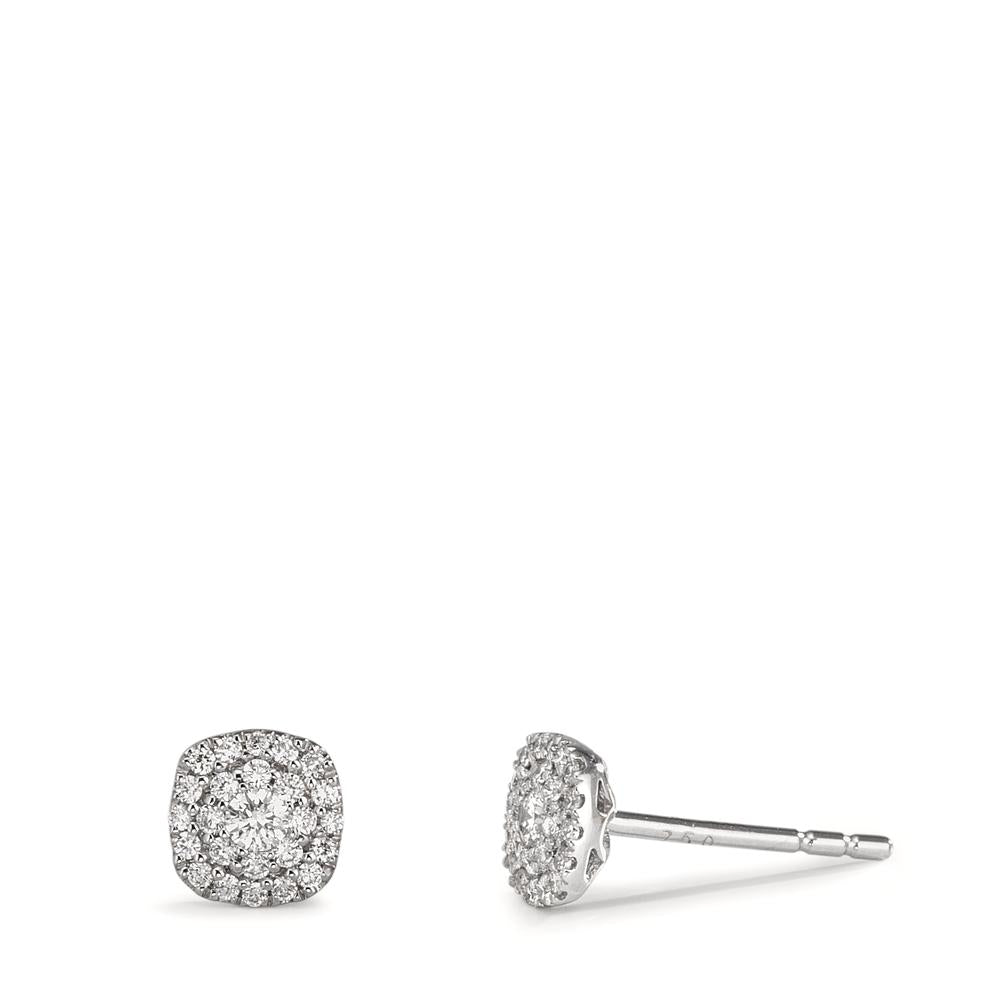Fülbevaló 750/18 K fehér arany Gyémánt 0.18 ct, w-si Ø5 mm