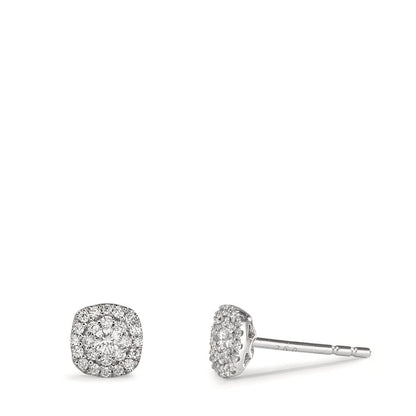 Fülbevaló 750/18 K fehér arany Gyémánt 0.18 ct, w-si Ø5 mm