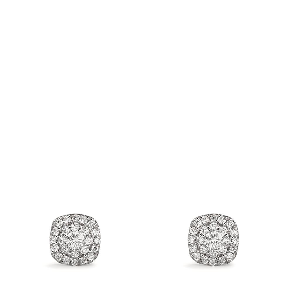 Fülbevaló 750/18 K fehér arany Gyémánt 0.18 ct, w-si Ø5 mm
