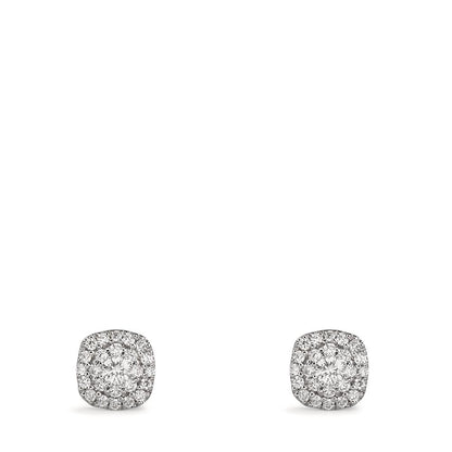 Fülbevaló 750/18 K fehér arany Gyémánt 0.18 ct, w-si Ø5 mm