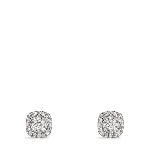 Fülbevaló 750/18 K fehér arany Gyémánt 0.18 ct, w-si Ø5 mm