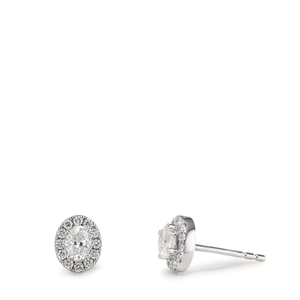 Fülbevaló 750/18 K fehér arany Gyémánt 0.58 ct, w-si