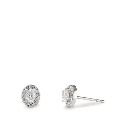 Fülbevaló 750/18 K fehér arany Gyémánt 0.58 ct, w-si