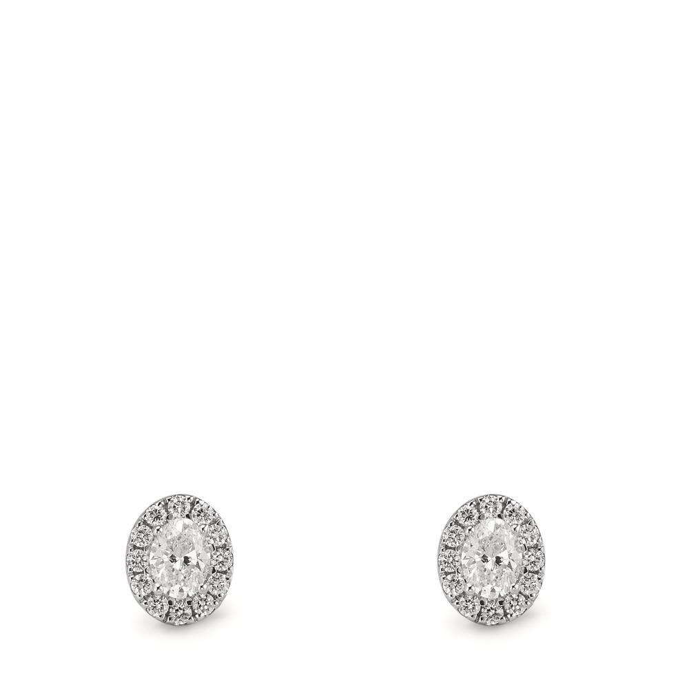 Fülbevaló 750/18 K fehér arany Gyémánt 0.58 ct, w-si