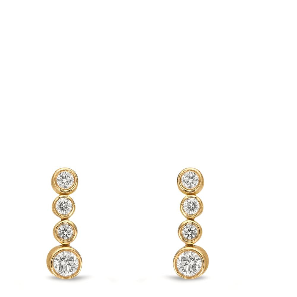 Függő fülbevaló 750/18 K sárga arany Gyémánt 0.27 ct, 8 Kövek, w-si