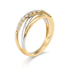 Gyűrű 750/18 K sárga arany, 750/18 K fehér arany Gyémánt 0.19 ct, 8 Kövek, w-si