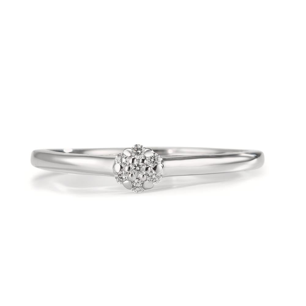 Gyűrű 750/18 K fehér arany Gyémánt 0.06 ct, 7 Kövek, w-si