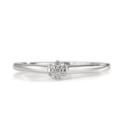 Gyűrű 750/18 K fehér arany Gyémánt 0.06 ct, 7 Kövek, w-si