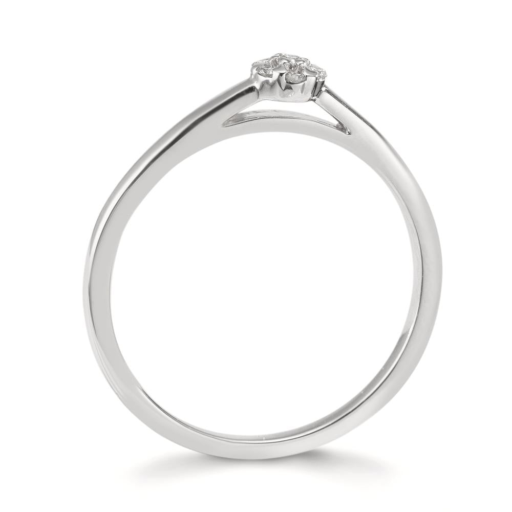 Gyűrű 750/18 K fehér arany Gyémánt 0.06 ct, 7 Kövek, w-si