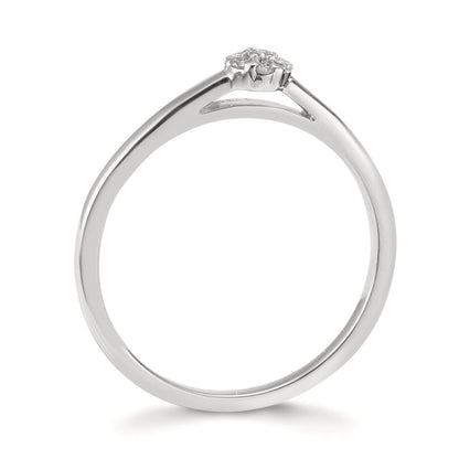 Gyűrű 750/18 K fehér arany Gyémánt 0.06 ct, 7 Kövek, w-si