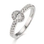 Gyűrű 750/18 K fehér arany Gyémánt 0.37 ct, w-si