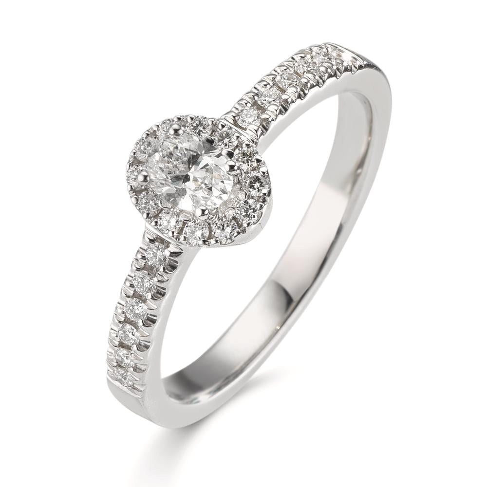 Gyűrű 750/18 K fehér arany Gyémánt 0.37 ct, w-si