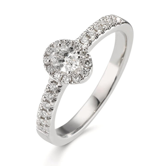 Gyűrű 750/18 K fehér arany Gyémánt 0.37 ct, w-si