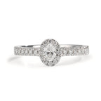 Gyűrű 750/18 K fehér arany Gyémánt 0.37 ct, w-si