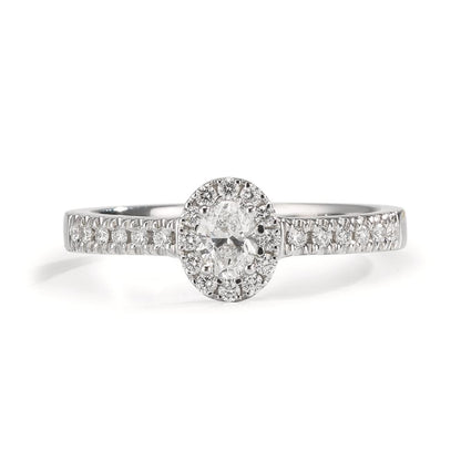 Gyűrű 750/18 K fehér arany Gyémánt 0.37 ct, w-si