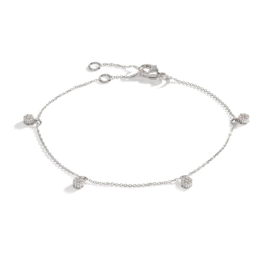 Karkötő 750/18 K fehér arany Gyémánt 0.24 ct, 28 Kövek, w-si