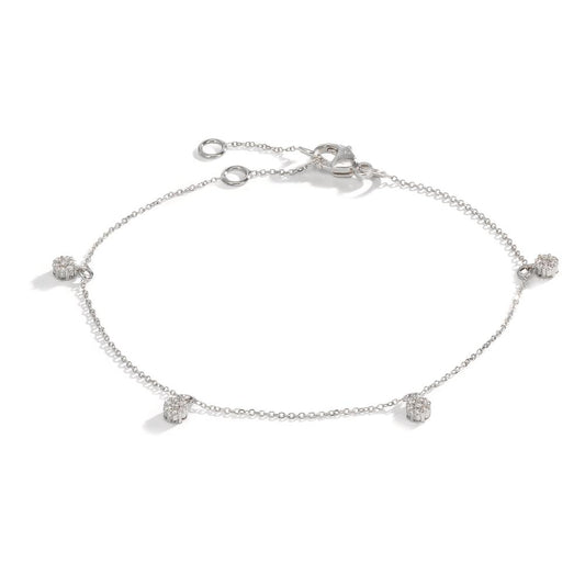 Karkötő 750/18 K fehér arany Gyémánt 0.24 ct, 28 Kövek, w-si