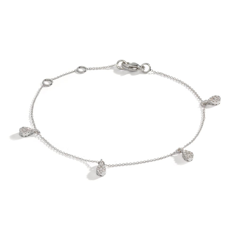 Karkötő 750/18 K fehér arany Gyémánt 0.32 ct, 36 Kövek, w-si 16-19 cm