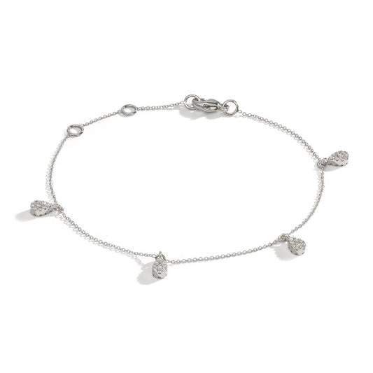 Karkötő 750/18 K fehér arany Gyémánt 0.32 ct, 36 Kövek, w-si 16-19 cm