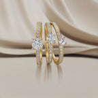 Szoliter gyűrű 750/18 K sárga arany Gyémánt 0.34 ct, 17 Kövek, w-si
